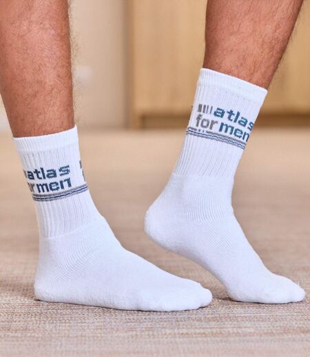 Pack of 6 Pairs of Men's Sports Socks - Black White