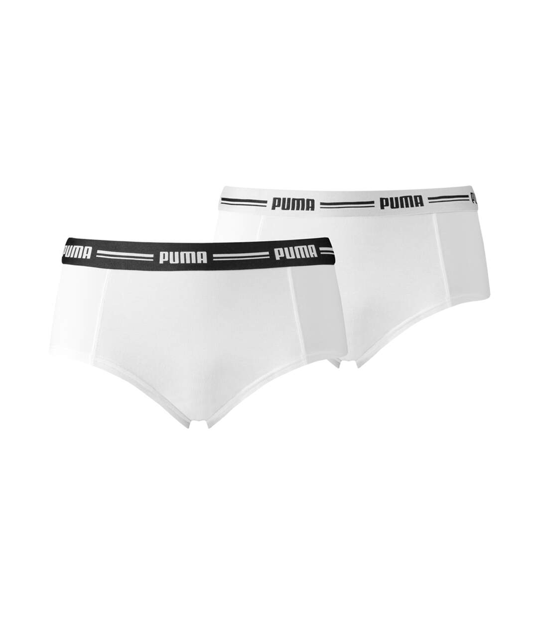 Boxer PUMA Femme en Coton Qualité et Confort-Assortiment modèles photos selon arrivages- Pack de 2 BOXERS PUMA Blanc-1