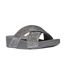 Womens/ladies Criss-cross Glitter Sliders Silver FitFlop-1