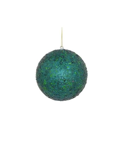 Glitter sequins bauble 12cm green Davies