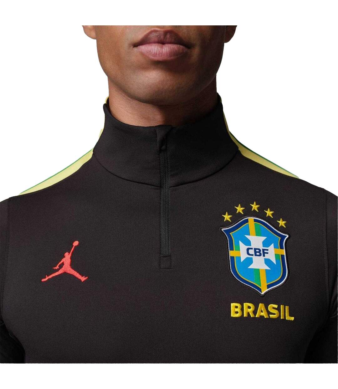 Haut De Survêtement Entraînement Motif/style Brésil Adulte Noir Jaune Nike-4