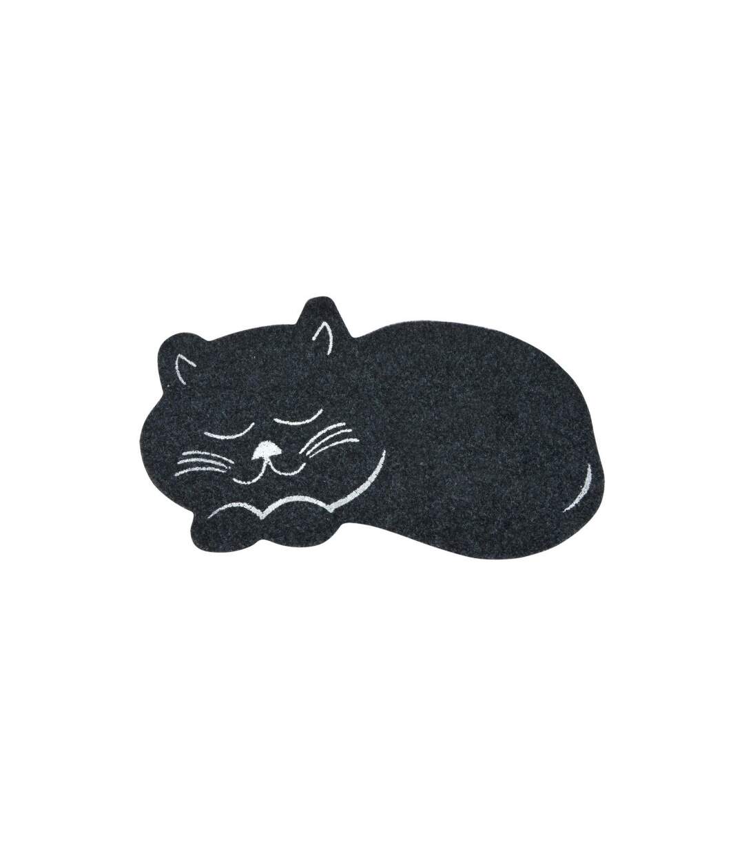 Tapis de Repas pour Chat Feutrine 60cm Noir-1