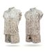 OZABI Pack 2 Pyjamas Courts Femme, Chemise Boutonnée et Short Imprimé Zébré-1