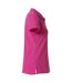 Womens/ladies Plain Polo Shirt Bright Cerise Clique-4