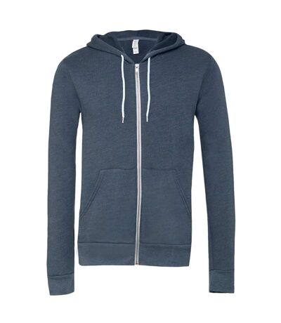 Canvas Sweat À Capuche Et Fermeture Zippée Homme Bleu Marine Chiné Bella + Canvas