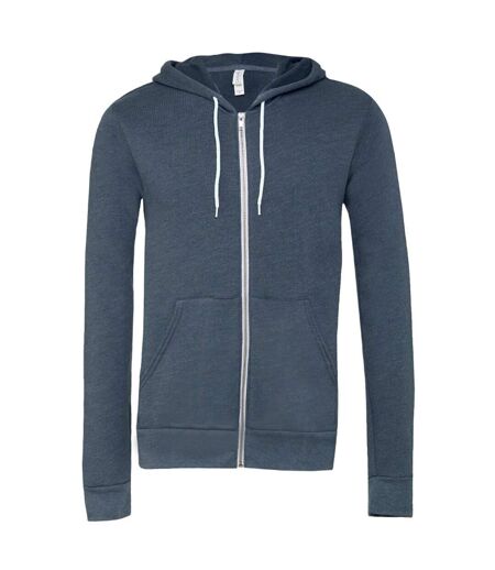 Canvas Sweat À Capuche Et Fermeture Zippée Homme Bleu Marine Chiné Bella + Canvas