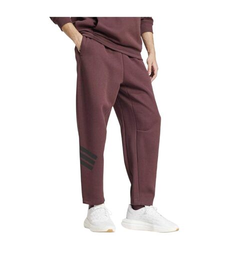 Mens Future Icons Fleece 3 Stripes Regular Joggers Ruby Red Adidas