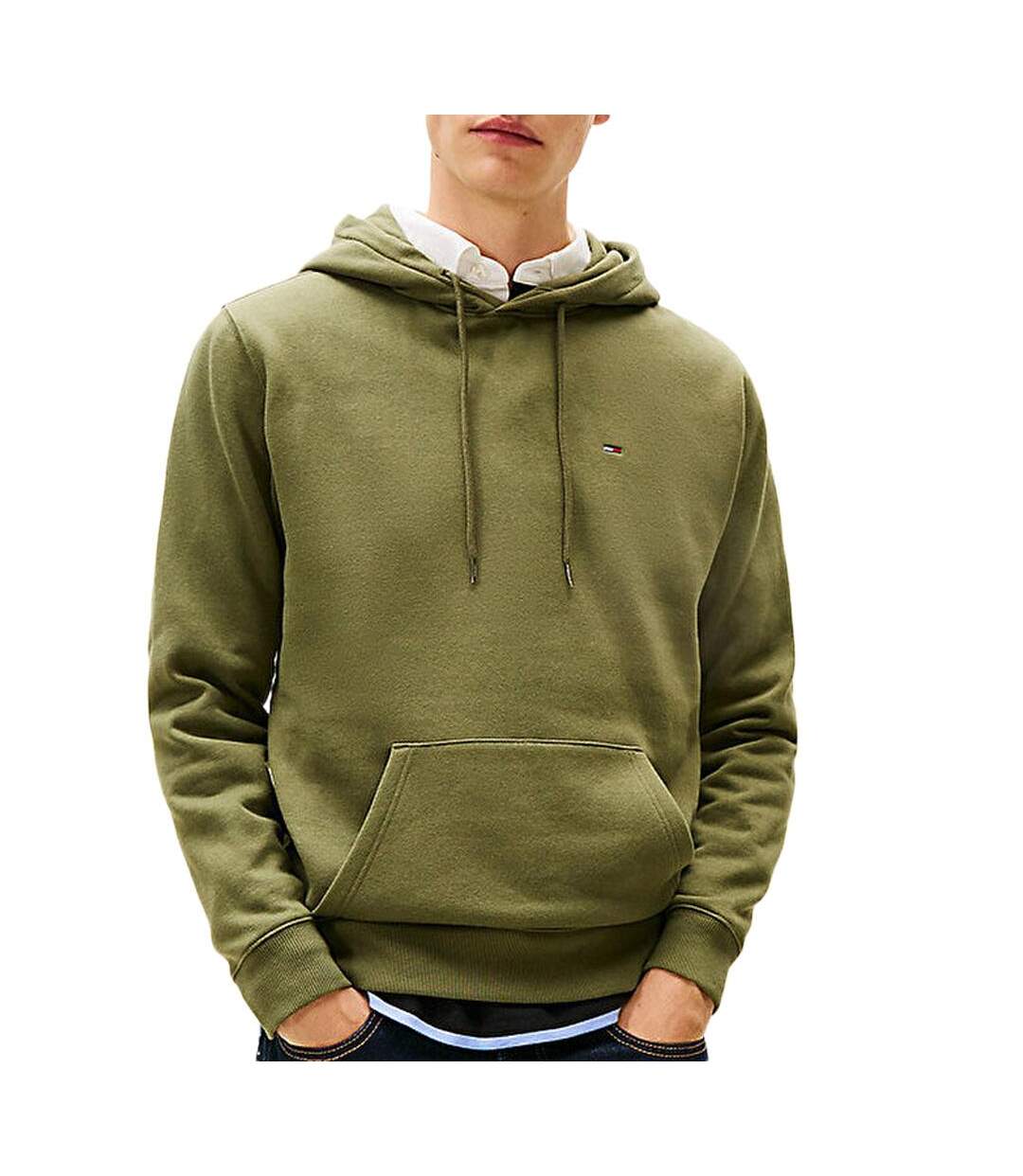 Sweat kaki homme tommy hilfiger tjm reg s flag-1