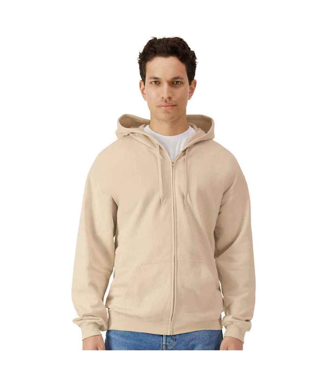 Veste À Capuche Softstyle Homme Sable Gildan-1