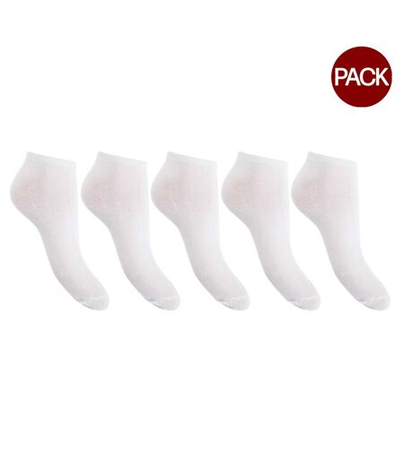 Lot de 5  Socquettes paires femme blanc Floso