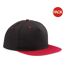 Beechfield Unisex 5 Panel Contrast Snapback Cap (Pack of 2) (Black/ Classic Red) - UTRW6721-1
