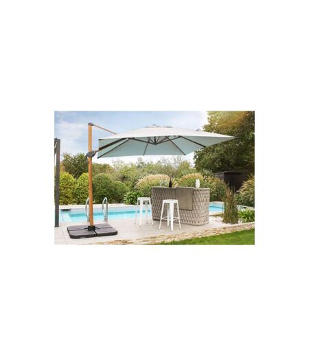Parasol Déporté Imitation Bois Sevilla 250cm Gris