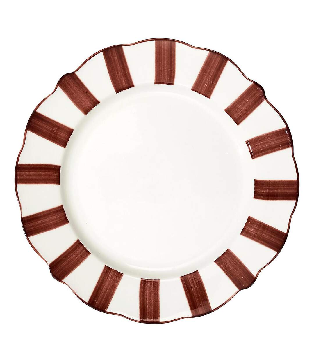 Lot de 6 Assiettes Plates Cleo 27cm Bordeaux & Blanc-1