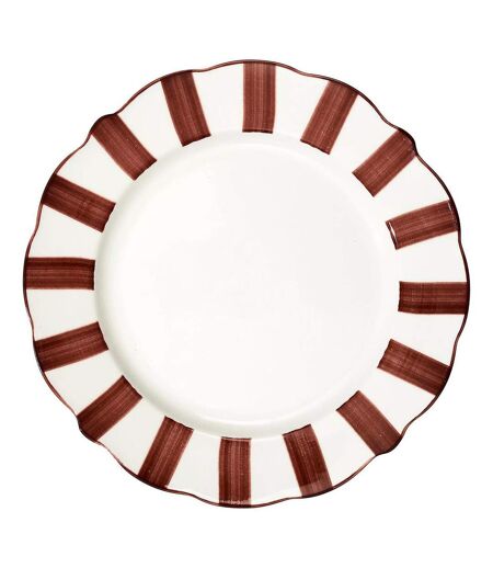 Lot de 6 Assiettes Plates Cleo 27cm Bordeaux & Blanc