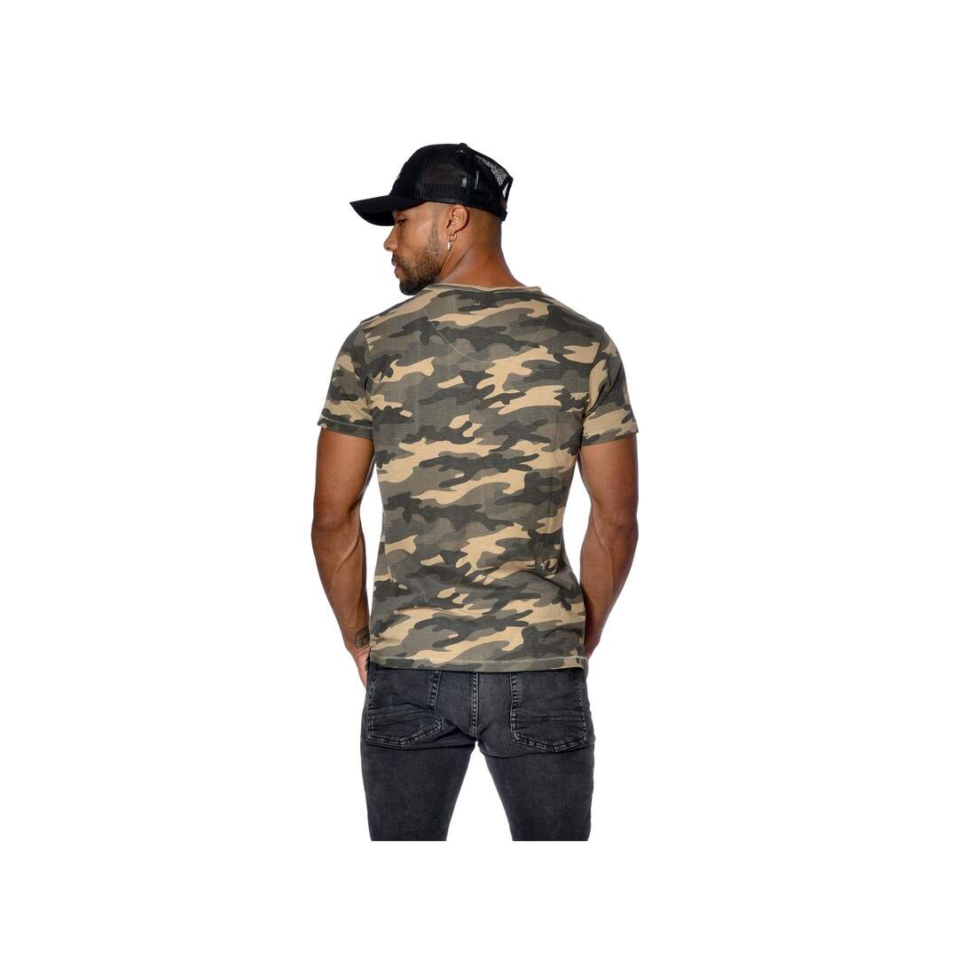 T-shirt homme col V slim fit Camouflage Ron Vondutch-3