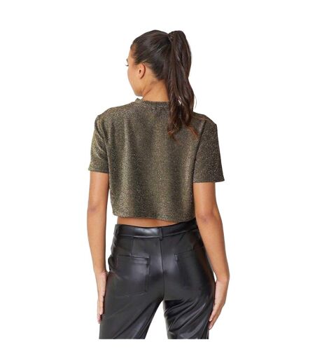 Haut Court Fête Motif/style Paillettes Femme Jaune Or Be You