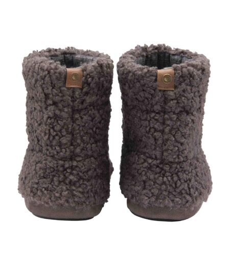 Mens Furry Sherpa Memory Foam Slipper Boots