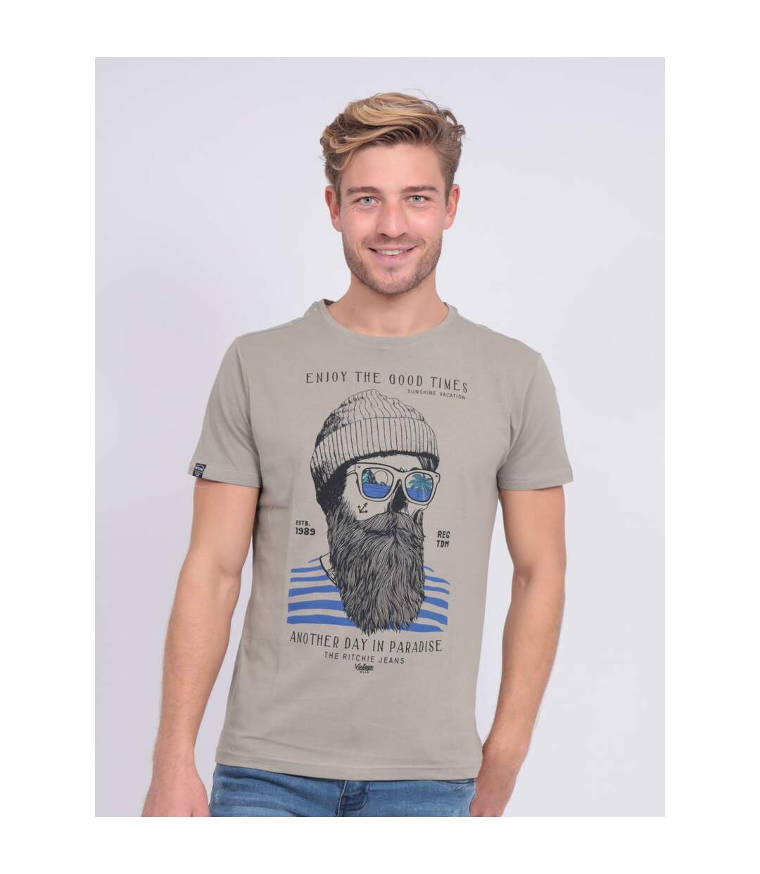 T-shirt col rond pur coton NOBELIX-1