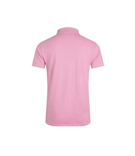 Mens miles pique organic polo shirt pink Weird Fish