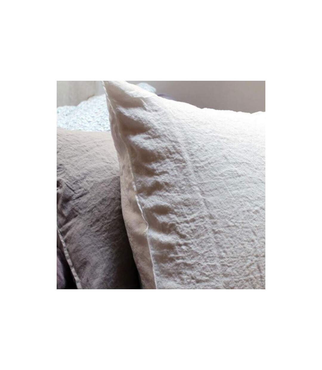 Parure de Lit 3 Pièces Coton Lavé 240x260cm Blanc-2