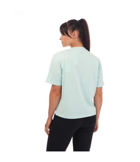 Womens/ladies stack logo t-shirt light blue Timberland