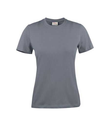 Womens/ladies Light T-shirt Steel Grey Printer
