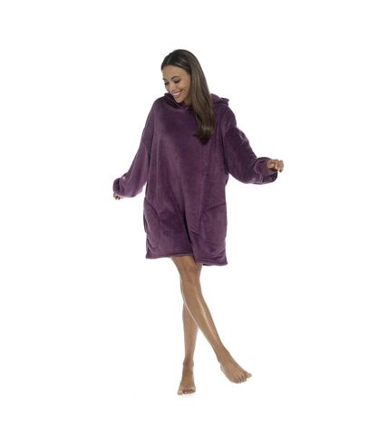 Couverture à capuche en polaire snuggle pour adultes unisexe violet profond Wolf And Harte