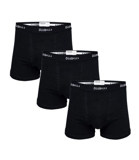 OddBalls Mens Plain Boxer Shorts (Pack Of 3) (Classic Black) - UTOB102