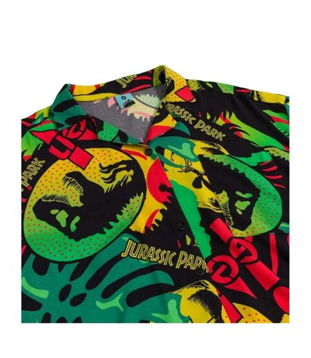 Unisex Adult Button-down Short-sleeved Shirt Multicoloured Jurassic Park