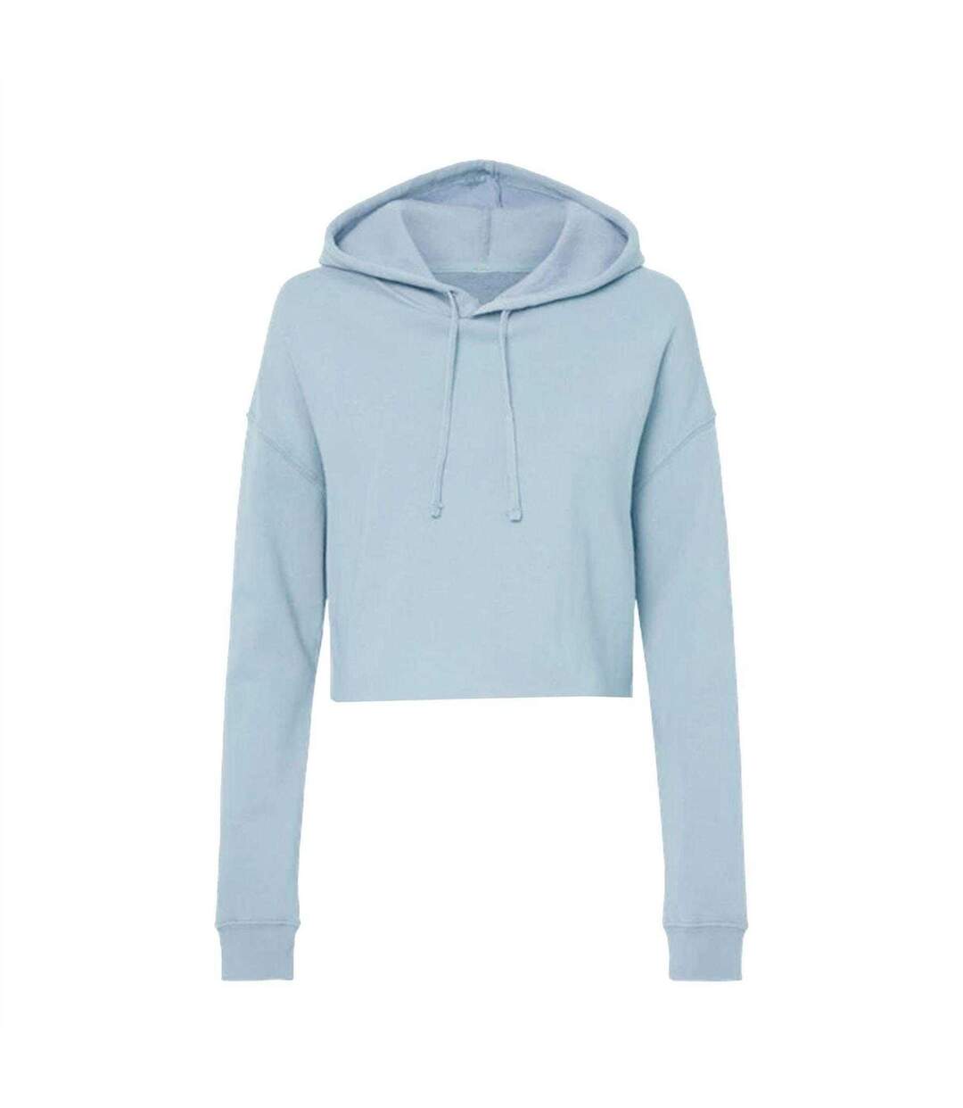 Sweat À Capuche Avec Cordons Motif/style Court Femme Bleu Miso-1