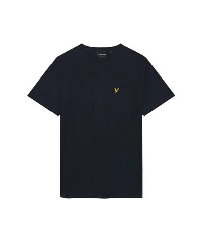 Mens textured stripe t-shirt dark navy Lyle & Scott