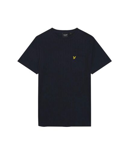 Mens textured stripe t-shirt dark navy Lyle & Scott