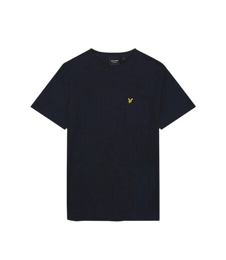 Mens textured stripe t-shirt dark navy Lyle & Scott