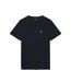 Mens textured stripe t-shirt dark navy Lyle & Scott