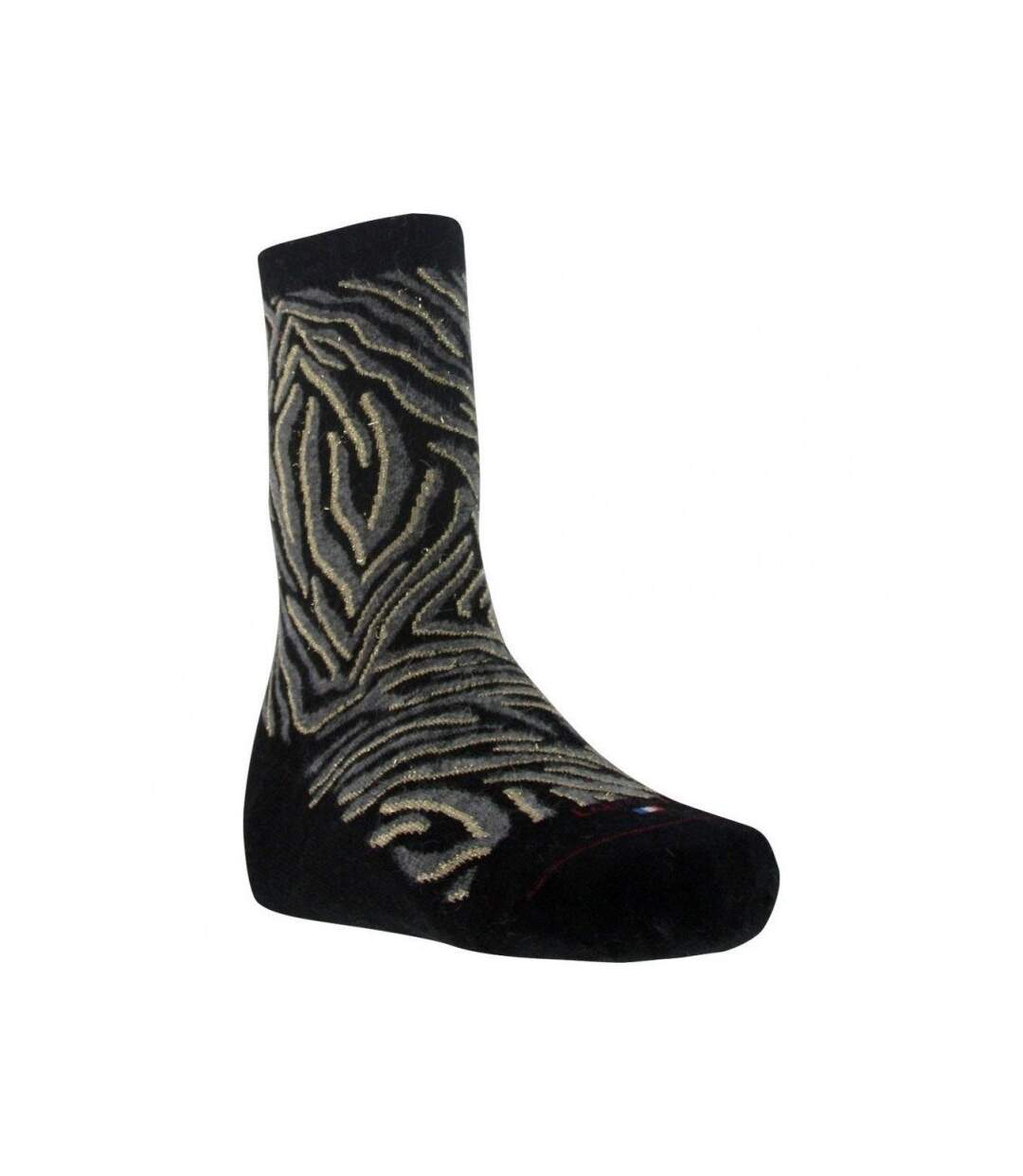 LABONAL Chaussettes Femme Viscose PEAU DE BETE Zèbre Noir-1