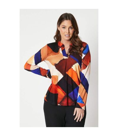 Principles Womens/Ladies Abstract V Neck Shirt (Multicolored) - UTDH6728