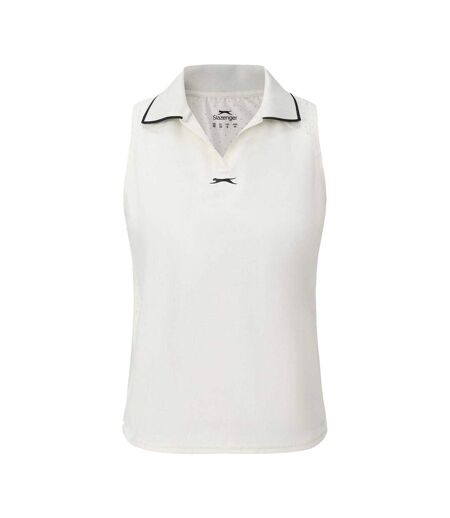 Womens/ladies Sleeveless Polo Shirt White Slazenger