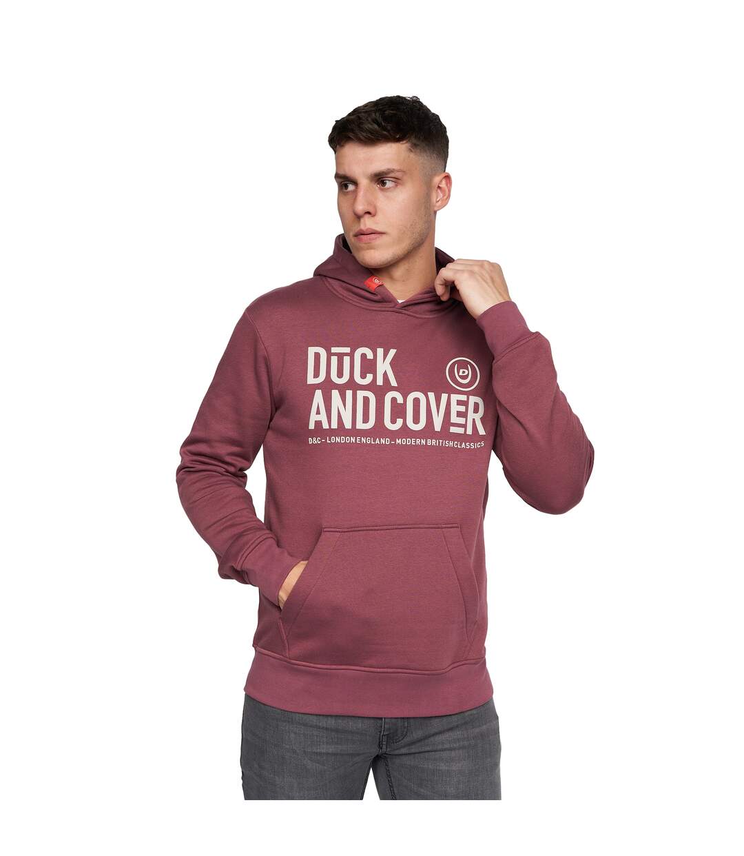 Sweat à capuche hillman homme bordeaux Duck and Cover-3