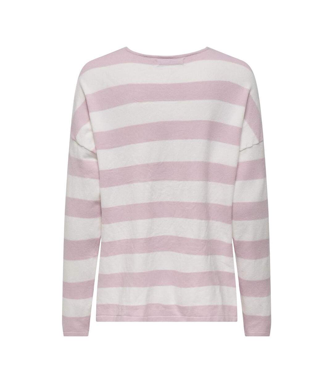 Pull rose à rayures femme only chianti - l-2