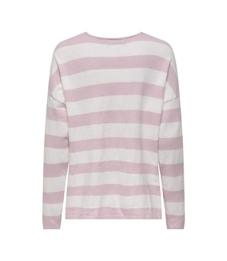 Pull rose à rayures femme only chianti - l