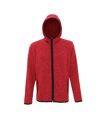 Tri Dri Mens Melange Knit Fleece Jacket (Fire Red/Black Fleck) - UTRW5459