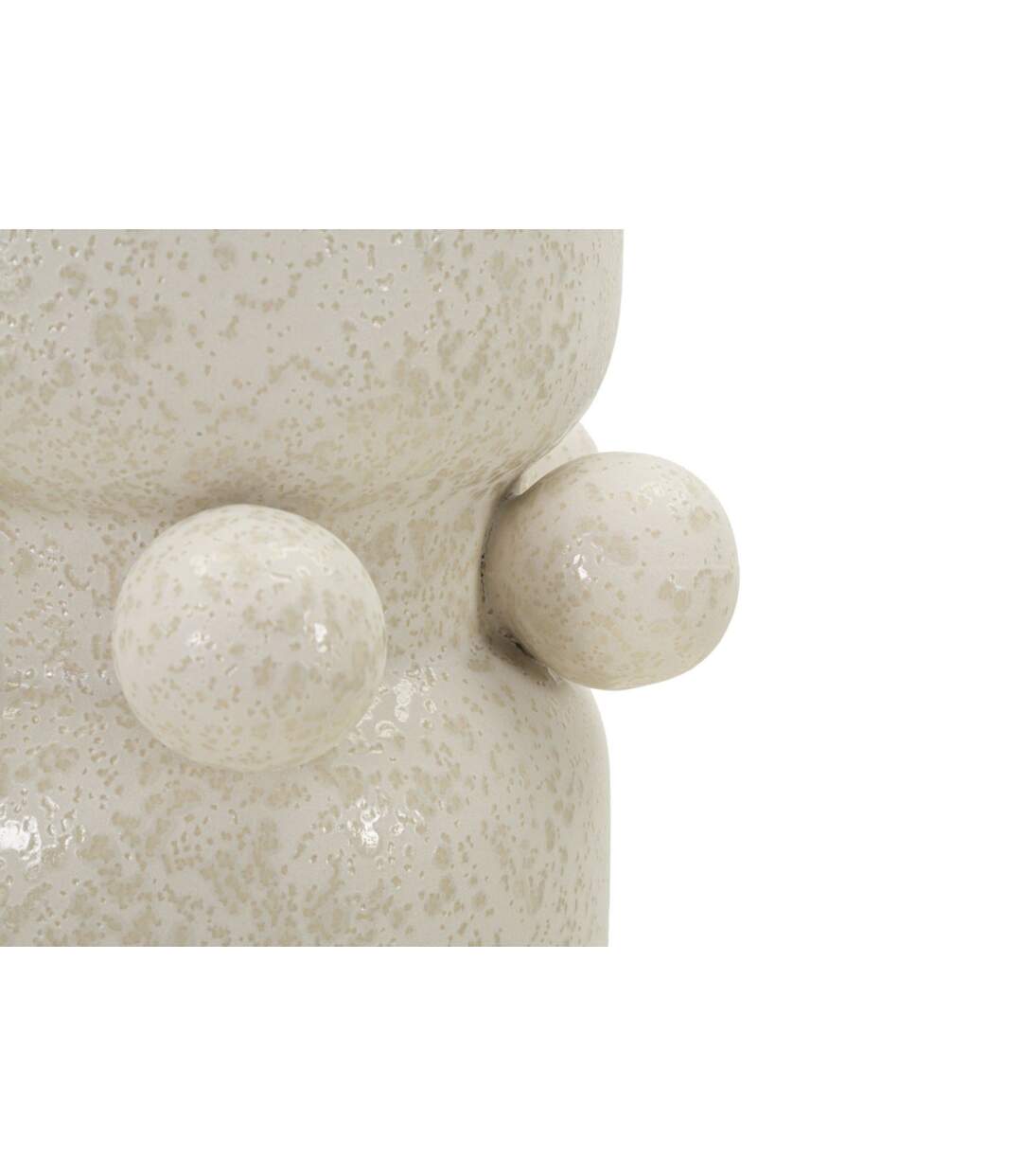 Vase Cylindrique en Céramique Bubbles 28cm Crème-4