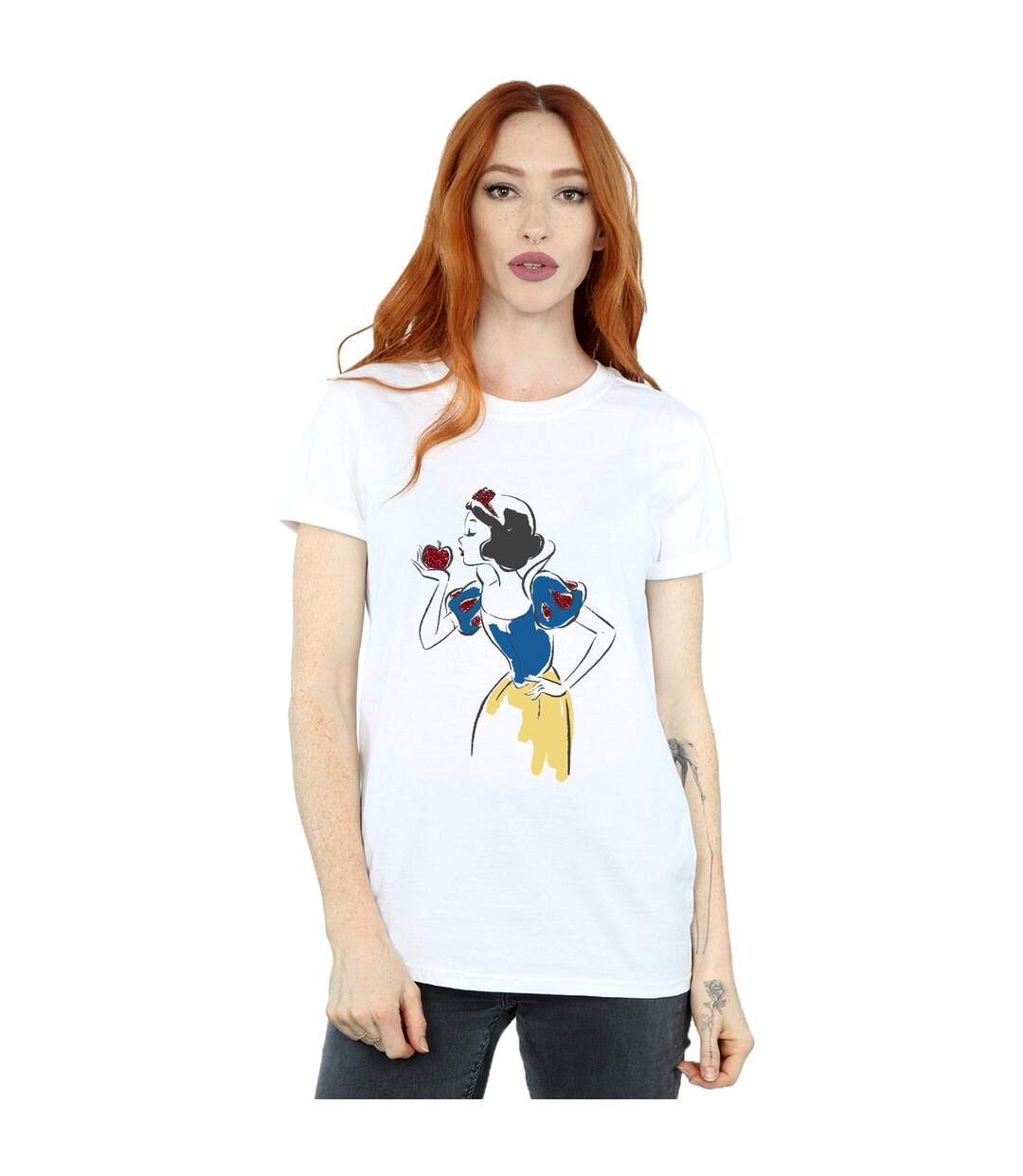 Disney Princess - T-shirt SNOW WHITE APPLE GLITTER - Femme (Blanc) - UTBI42656-2