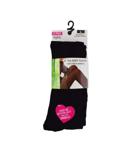 Collants en bambou opaques noirs super doux pour femmes