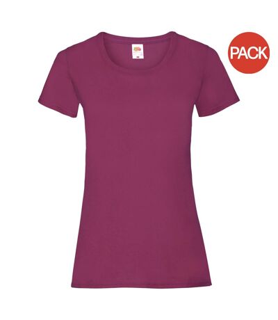 T-shirts manches courtes femmes bordeaux Fruit of the Loom