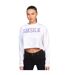 Sweat court varsity femme blanc SikSilk-1