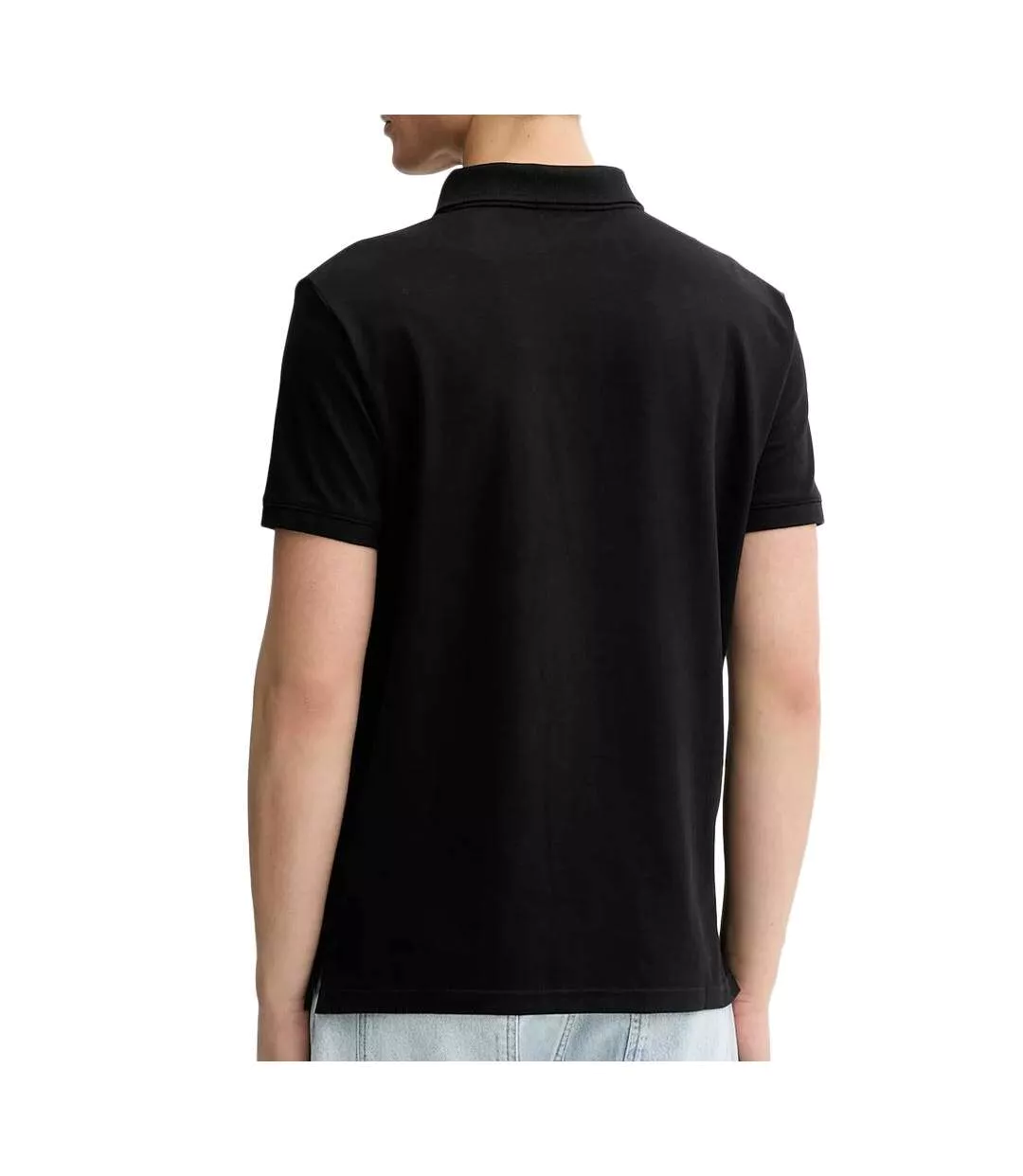Polo noir homme calvin klein jeans refined-2
