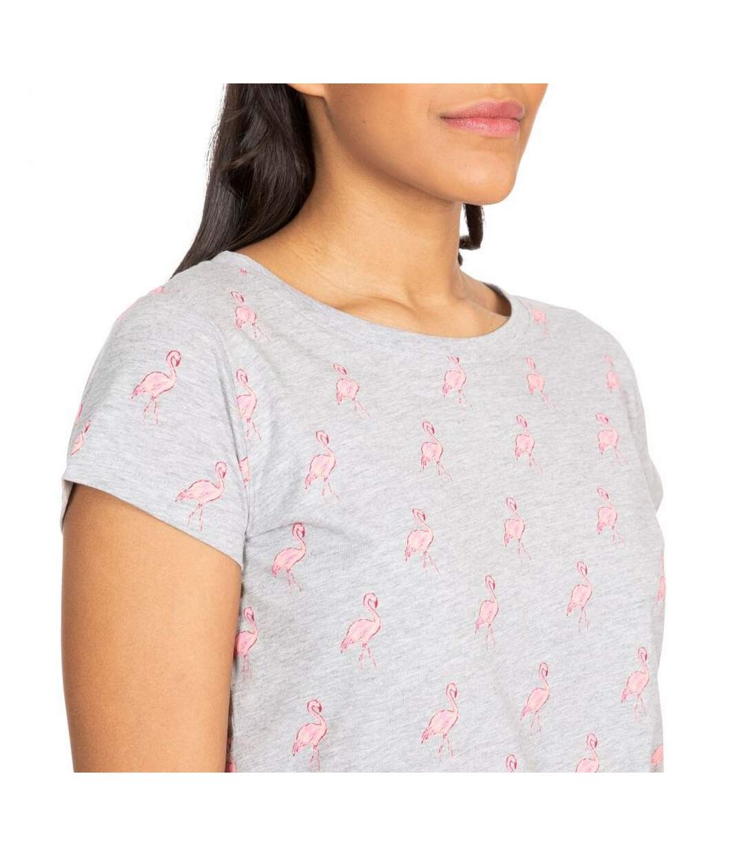 Womens Carolyn Short Sleeved Patterned T Shirt Grey Trespass-4