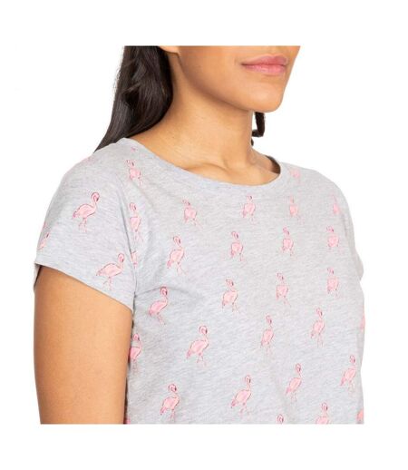 Womens Carolyn Short Sleeved Patterned T Shirt Grey Trespass