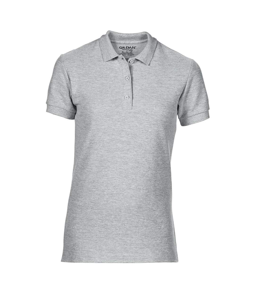 Polo sport 100% coton femme gris sport Gildan-1